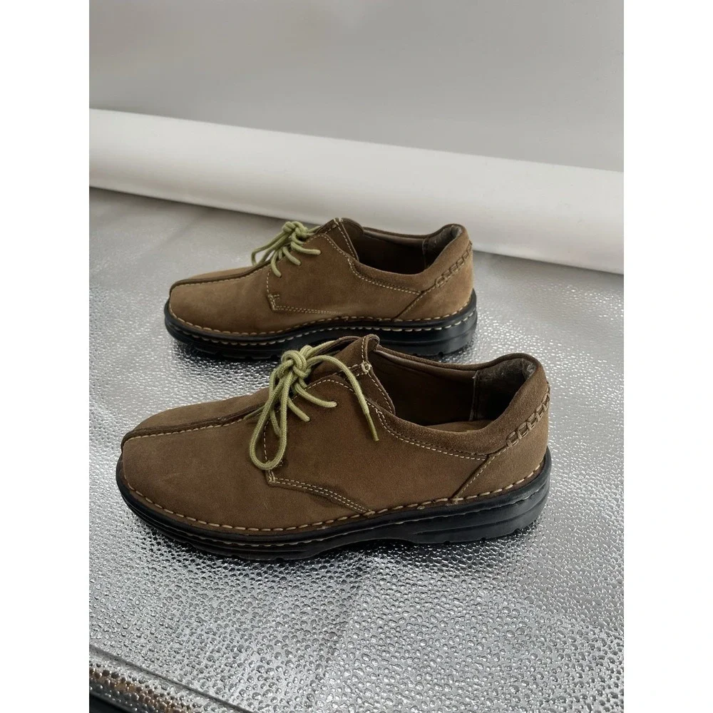 Earth Shoe Mens 6  Brown‎ Suede Leather Nubuck Lace Up